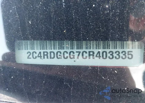 2012 Dodge Grand Caravan Sxt из США, поврежденный, VIN 2C4RDGCG7CR403335